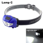 lampe frontale noire led aaa aa torchon randonnee camping headtorch ajustable