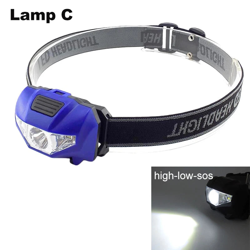 lampe frontale noire led aaa aa torchon randonnee camping headtorch ajustable