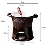 bouilloire chocolat céramique moderne cuillère bois bougie rouge noir blanc