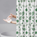 rideau douche moderne feuilles tropicales blanc vert opacité crochet douche toilettes imperméable séchage rapide