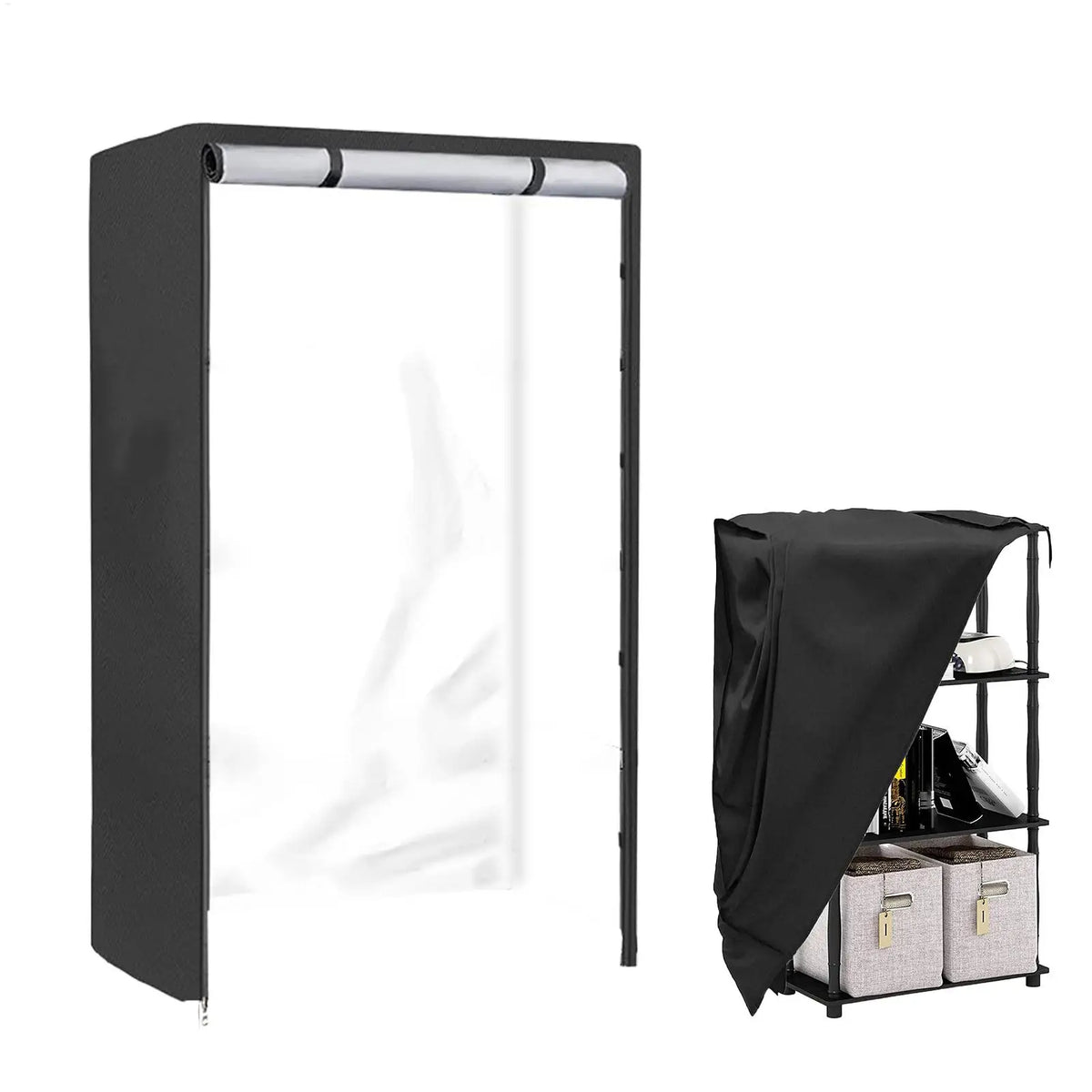 housse protection étagère noire couverture anti poussière salon meuble jardin rangement moderne opaque utilitaire