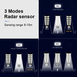 lampe solaire led moderne noire carrés lumineux ip65 protection abs matériaux sensorielle mouvement