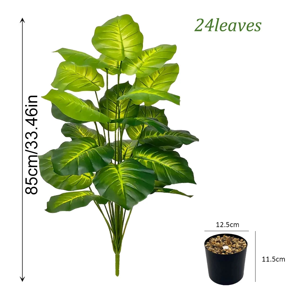 plante artificielle pothos 85cm pot noir décoration intérieure moderne tropical 24 feuilles graviers