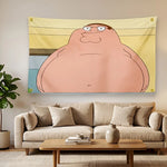 tapisserie murale moderne rose clair dessin animé peter griffin dorés polyester lavable machine rectangle