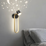 plafonnier led moderne ciel étoilé lune salon chambre enfant noir doré