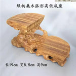 support table bois sculpté artisanal marron foncé miniatures collections décoration