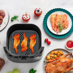 plateau perforé silicone noir rouge antiadhésif airfryer cuisine utilitaire facilenettoyage resistantchaud
