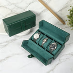 boîtes montres cuir velours classique marron vert noir