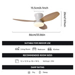 ventilateur led lumière télécommande noir blanc bois moderne traditionnel assemblage
