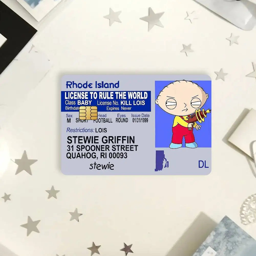 cartes d'identité personnalisées dessins animés adhésifs humour bleu blanc noir orageuses pochettes rangement
