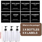 flacons savon liquide noir vert transparent moderne minimaliste rechargeables salle bain cuisine