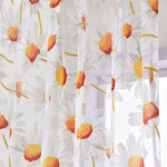 rideau moderne fleurs transparent blanc jaune orange tulle polyester fenêtre extérieureôtel