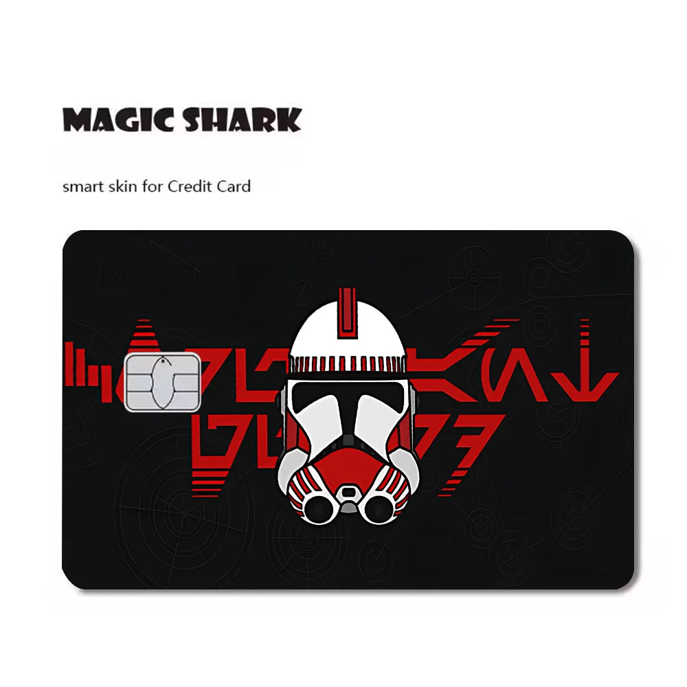 étui carte bancaire star wars logo noir rouge adhésif moderne stylisé billets protection porte