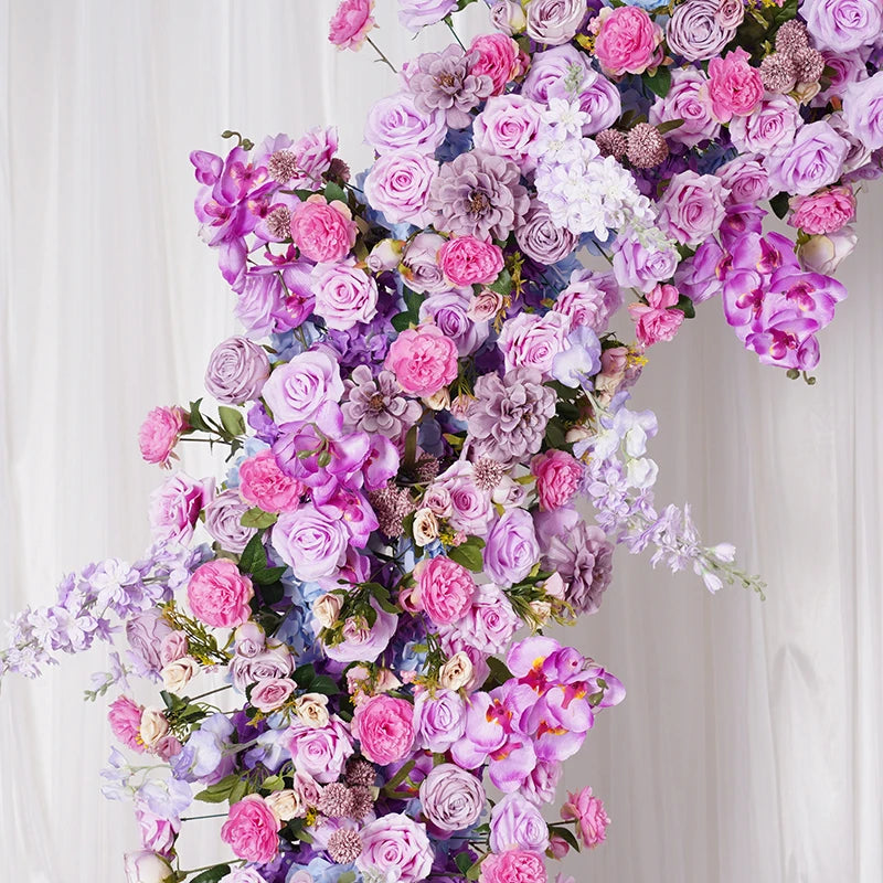 Arche décorative florale violettes roses blanches extérieur intérieur décoration événement classique artificielle fixe