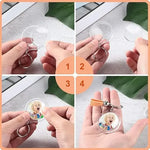 porte clés acrylique transparent moderne anneau métallique tassel 50 pièces