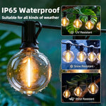 guirlande lumineuse solaire blanc chaud boules transparentes vintage clips autoinstallation led étanches ip65