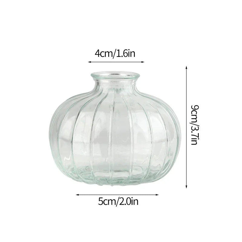 vases décoratifs modernes transparents rayures vertes fleurs maison table mariage