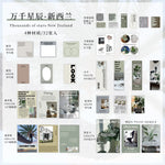 cartes postales vintage paysages citations statuettes beige gris vert blanc modernes 32 pièces