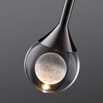 lampe suspendue moderne minimaliste cristal lunaire salle bain restaurant chambre exposition