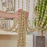 rideau bohème semi transparent bois beige doré blanc salon decoration
