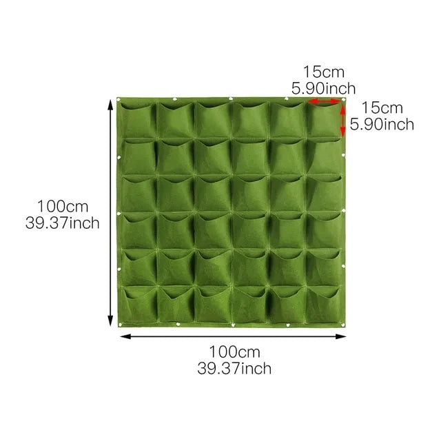 sac plantes muraux 18 poches feutre non tissé vert pratique moderne anneaux métalliquesextérieur
