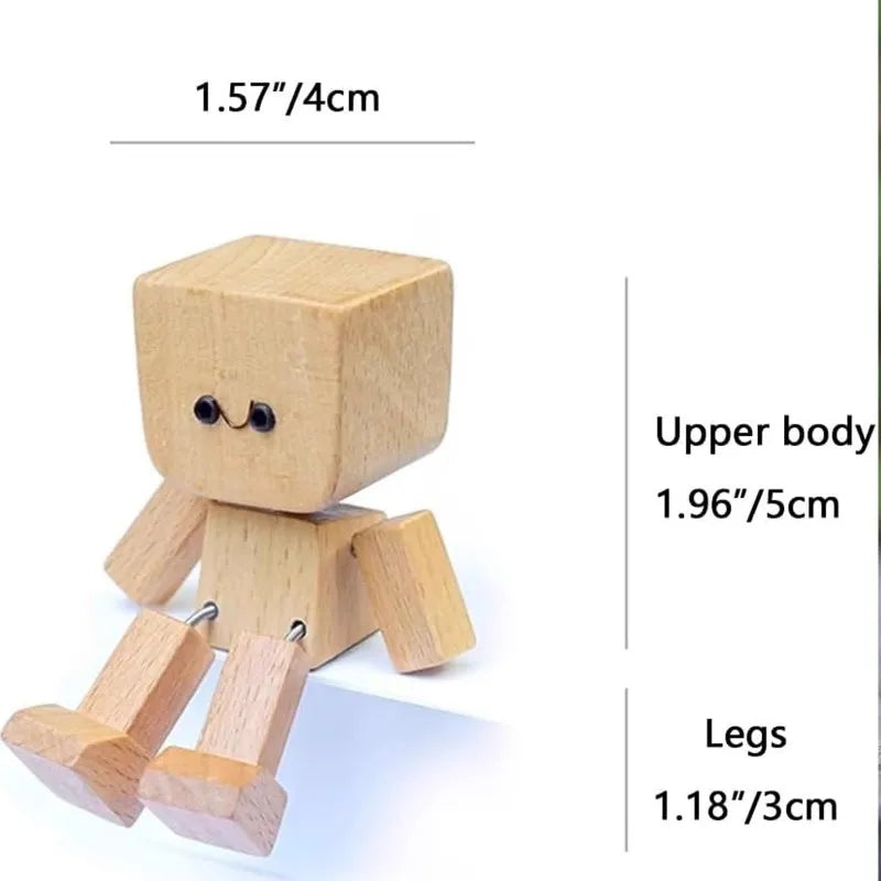 figurine homme bois secouant tête décoration anniversaire noël minimaliste cartoony