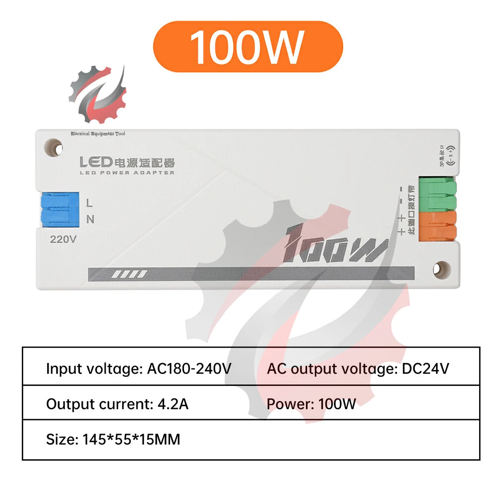 alimentation électrique led 24v blanc transformateur bornes etiquettes 74w 36w 60w 100w
