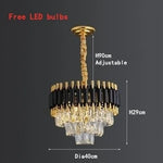 lustres cristal moderne luxueux chandelier noir or transparent led salon