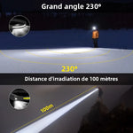 lampe frontale led rechargeable noire jaune modes luminosité réglable camping randonnée