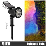 projecteur solaire extérieur led rgb réglable moderne noir ip65