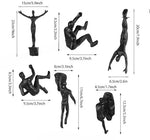 statuette escalade homme résine argentée nu réaliste moderne opaque