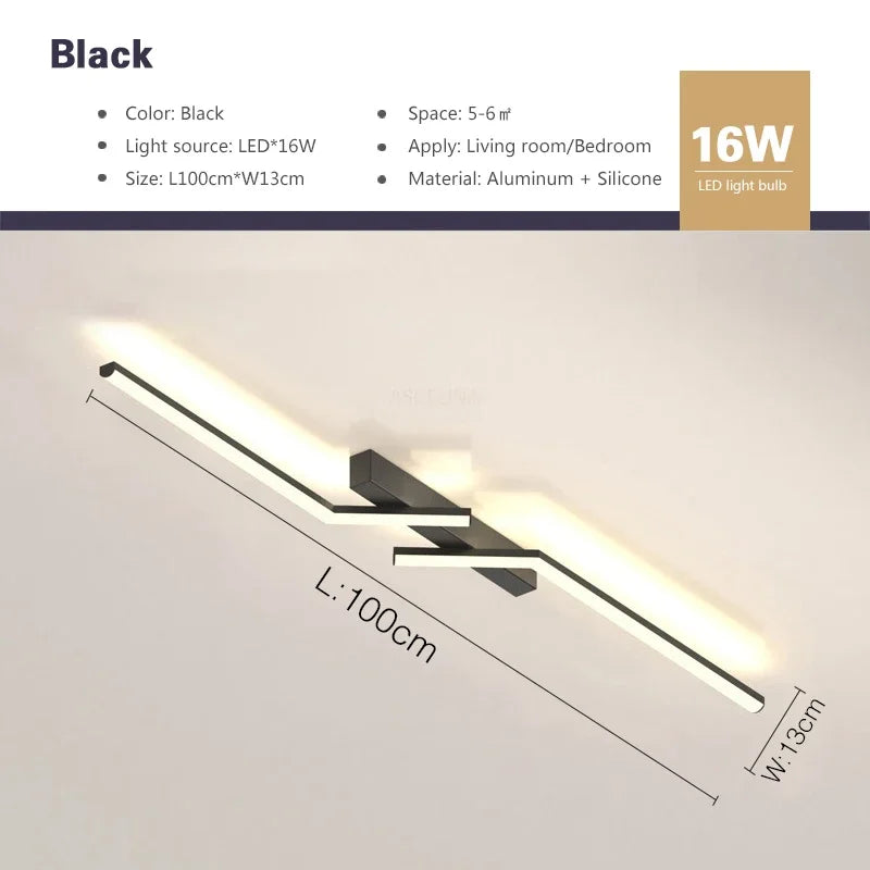 lampe moderne led noir 100cm 80cm 60cm minimaliste stepless dimming warm white