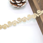 ruban dentelle fleurs nœuds beige clair décoratif polyester soluble eau tricot bricolage partenaire longueur
