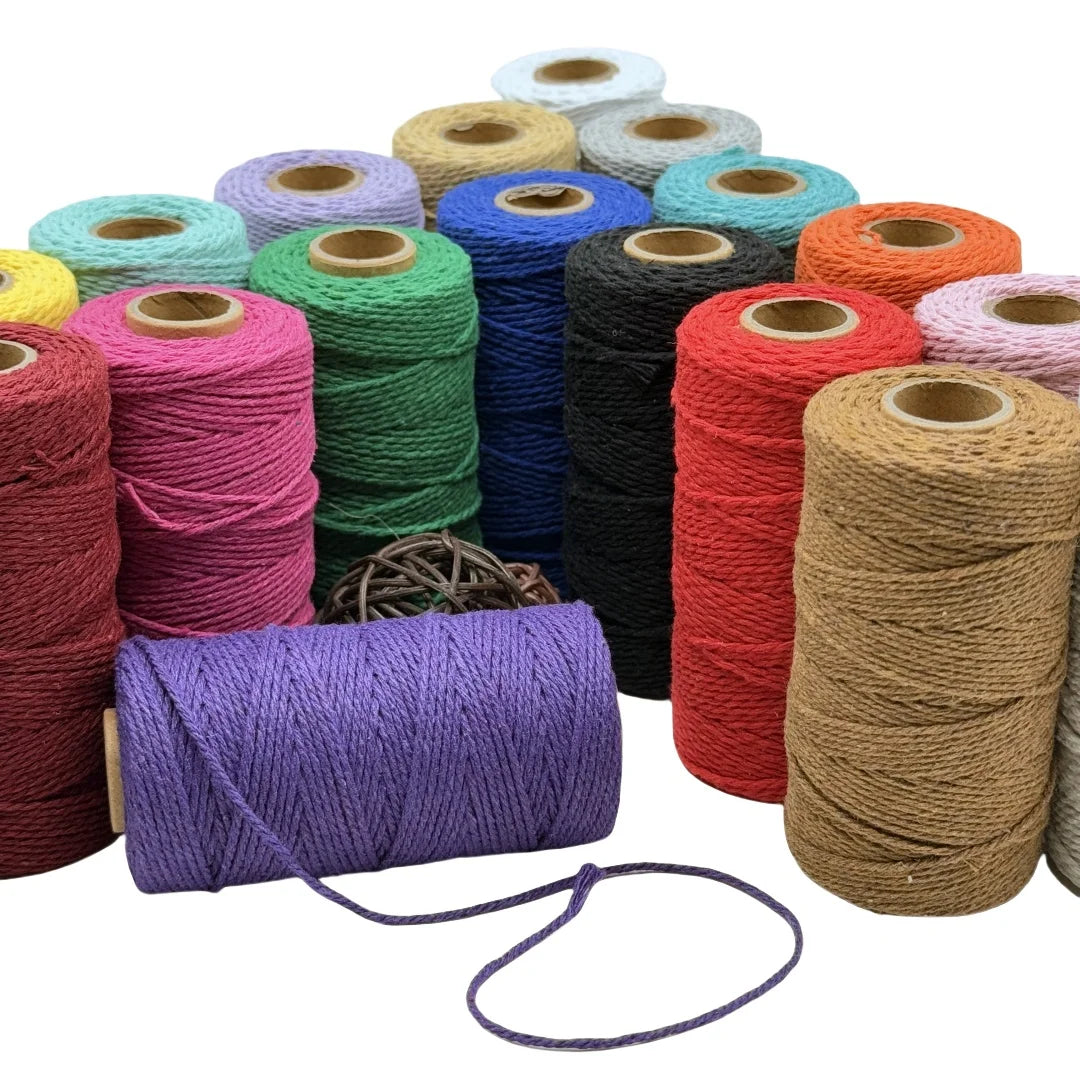 fil coton multicolore texturé naturel 100m 2mm enduit crafts sacs vêtements textiles maison