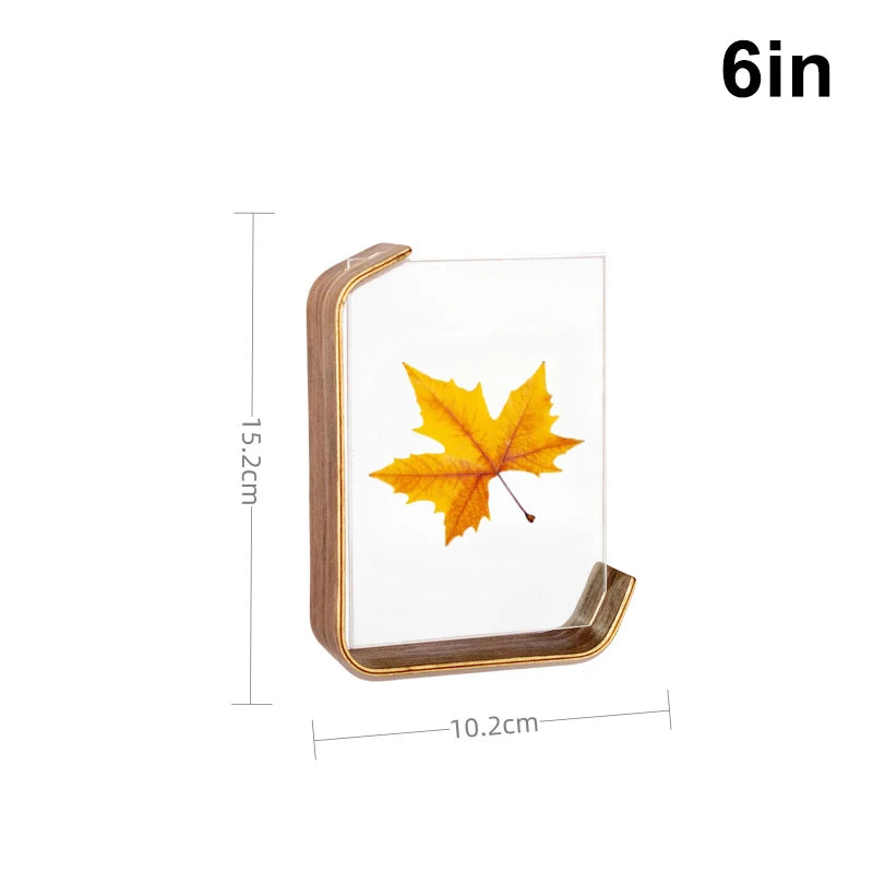 cadre photo acrylique moderne feuilles automne minimaliste or noir rouge jaune