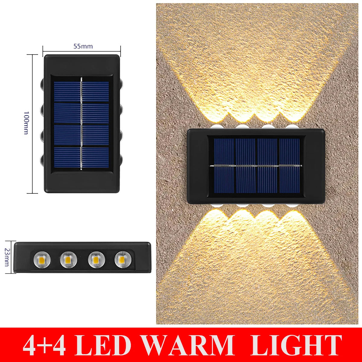 lampes murales solaires led modernes ip66 imperméablesextérieur minimalistes