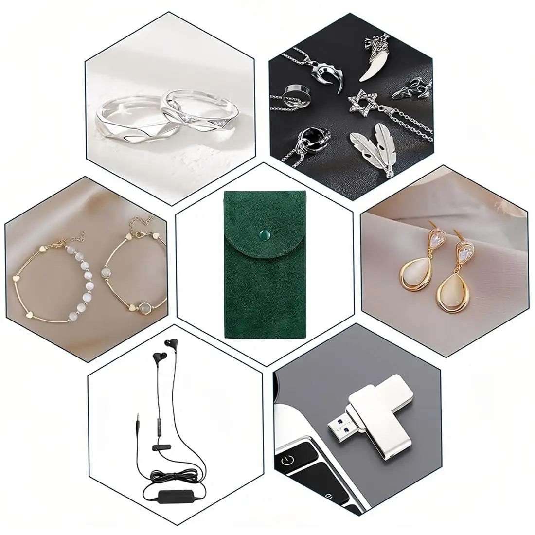 pochette rangement montre velours vert bouton métallique protection anti choc sac emballage bijoux