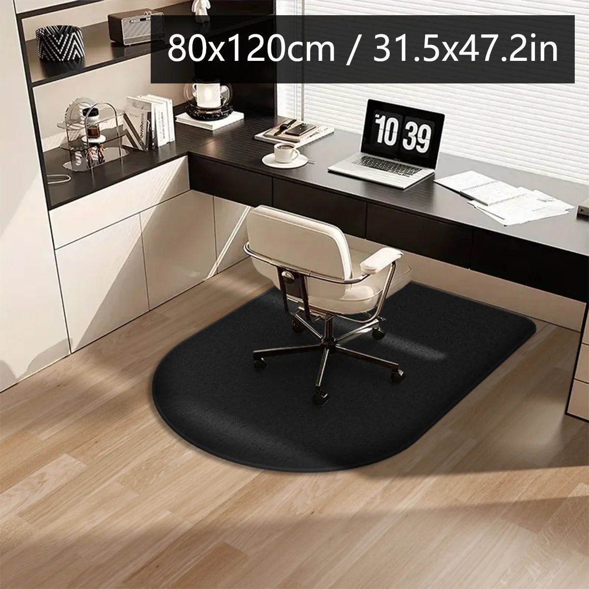 tapis sol noir points blancs moderne adhésif intérieur salon chambre cuisine salle bain polyester