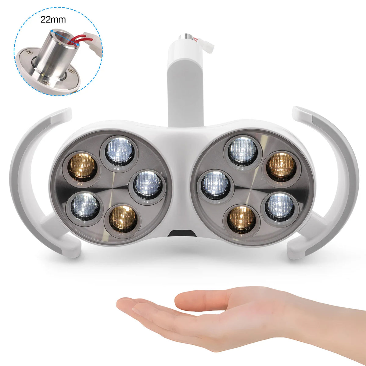lampe dentaire led sans ombre réglable moderne blanc six sources lumineuses
