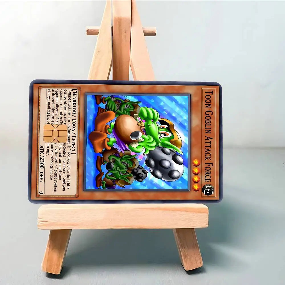 cartes jeu yu gi oh monster stickers adhésifs waterproof credit debit carte violet vert