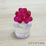 miniature cactus résine verte jaune rouge artisanale transparente décoration extérieure succulente