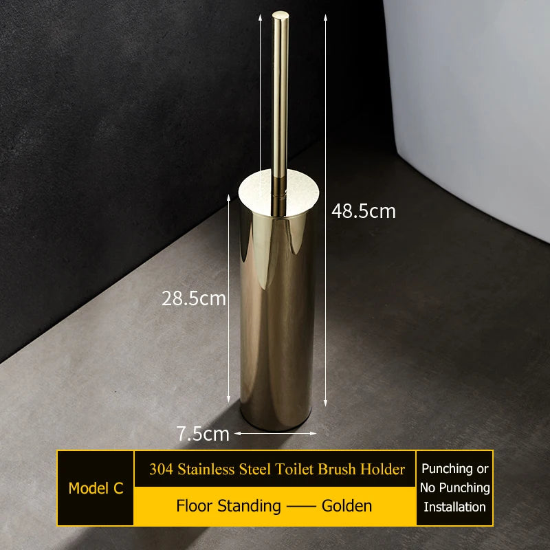 brosse wc support mural acier inoxydable noir or argent lisse moderne fixation murale durable
