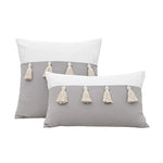 coussins décoratifs gris rose vert modernes fixés tasseaux blancs 45x45cm 30x50cm