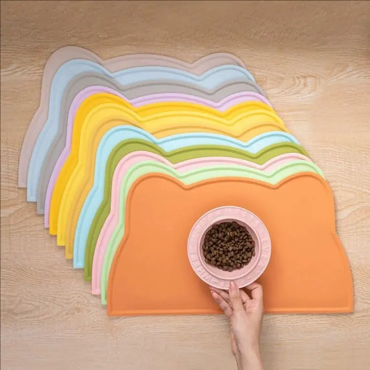 tapis alimentation animaux silicone antidérapant facile nettoyer résistant saleté protège fuite bord relevé moderne