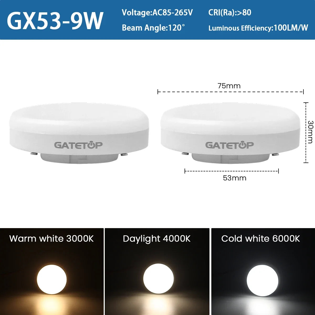 lampe led armoire blanc moderne 12w 15w 5w 7w 9w ac85265v 6000k 4000k 3000k