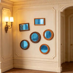 miroirs brillants cadres dorés ensemble décoration chambre classique fixés adhésifsoplastique bleu brun