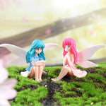 figurines fées décoratives dessin animé nouvelles années couleurs pastel vêtements ailes cheveux
