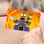 autocollants dessins animés simpsons fortnite cartes bancaires réutilisables imperméables pop art multicolores adultes femmes