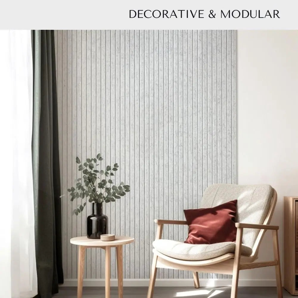 panneau décoratif feutre rayures verticales moderne 60x40cm résistant l'eau beigeclair