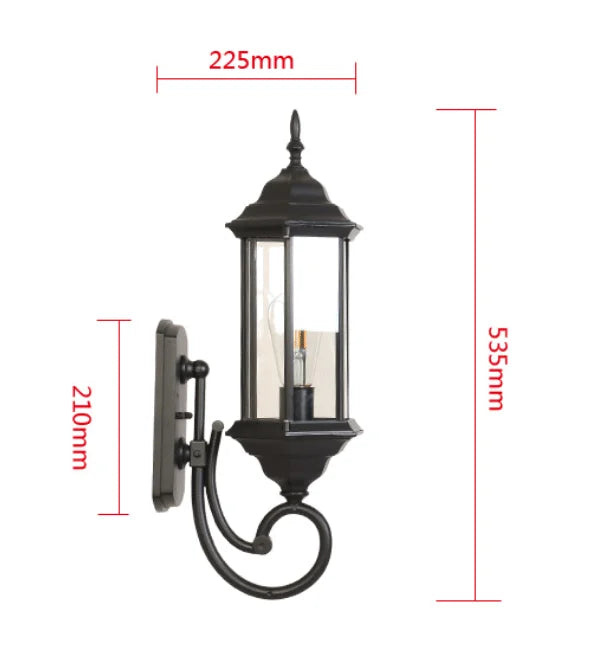 lampe murale classique transparente noir éclairage extérieur ip65